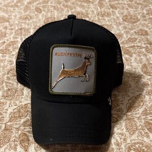 Goorin Bros Black Trucker Hat with Brown Deer Patch